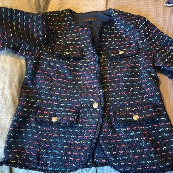 Talbots Multicolor Tweed Women's Jacket,12 - Picture 7 of 8